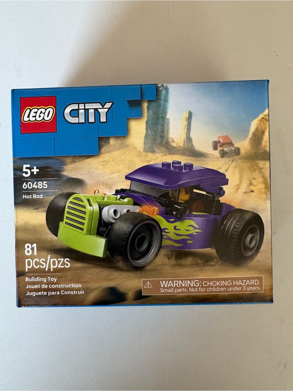 Lego City Purple and Lime Hot Rod with Flame Decals
